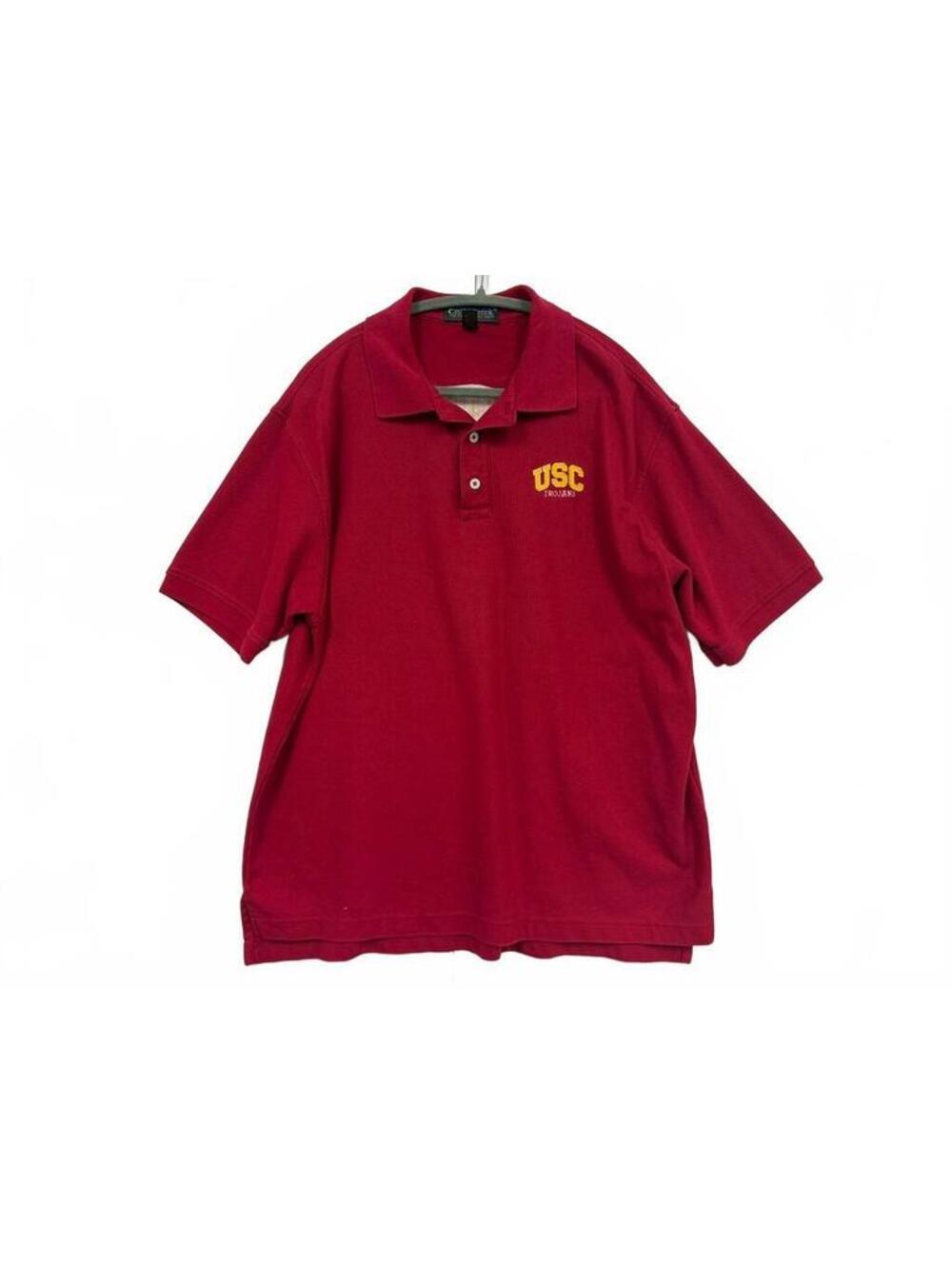 Cross Creek USC Trojans Red Polo Shirt Men's Large Embroidered Logo Golf